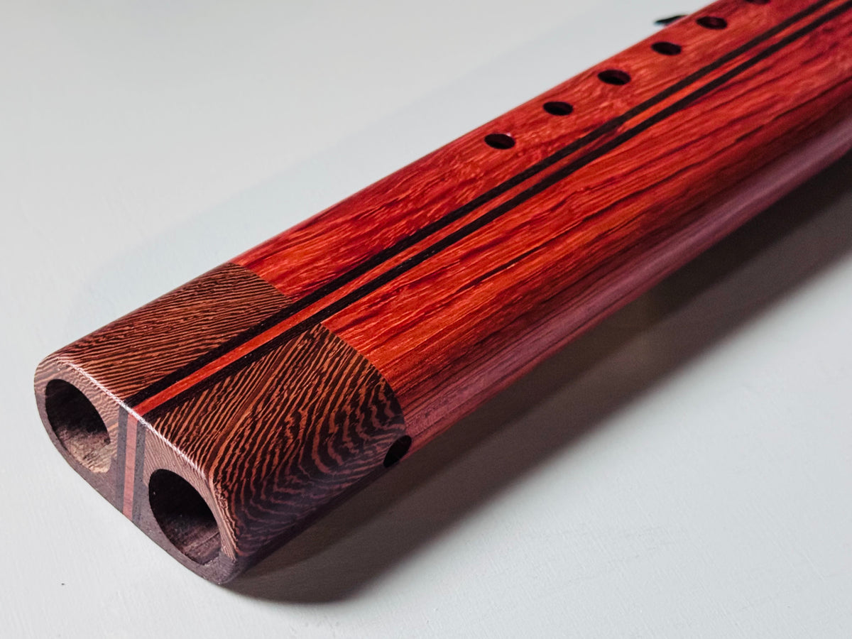 Native American style double flute Jatoba A 440Hz