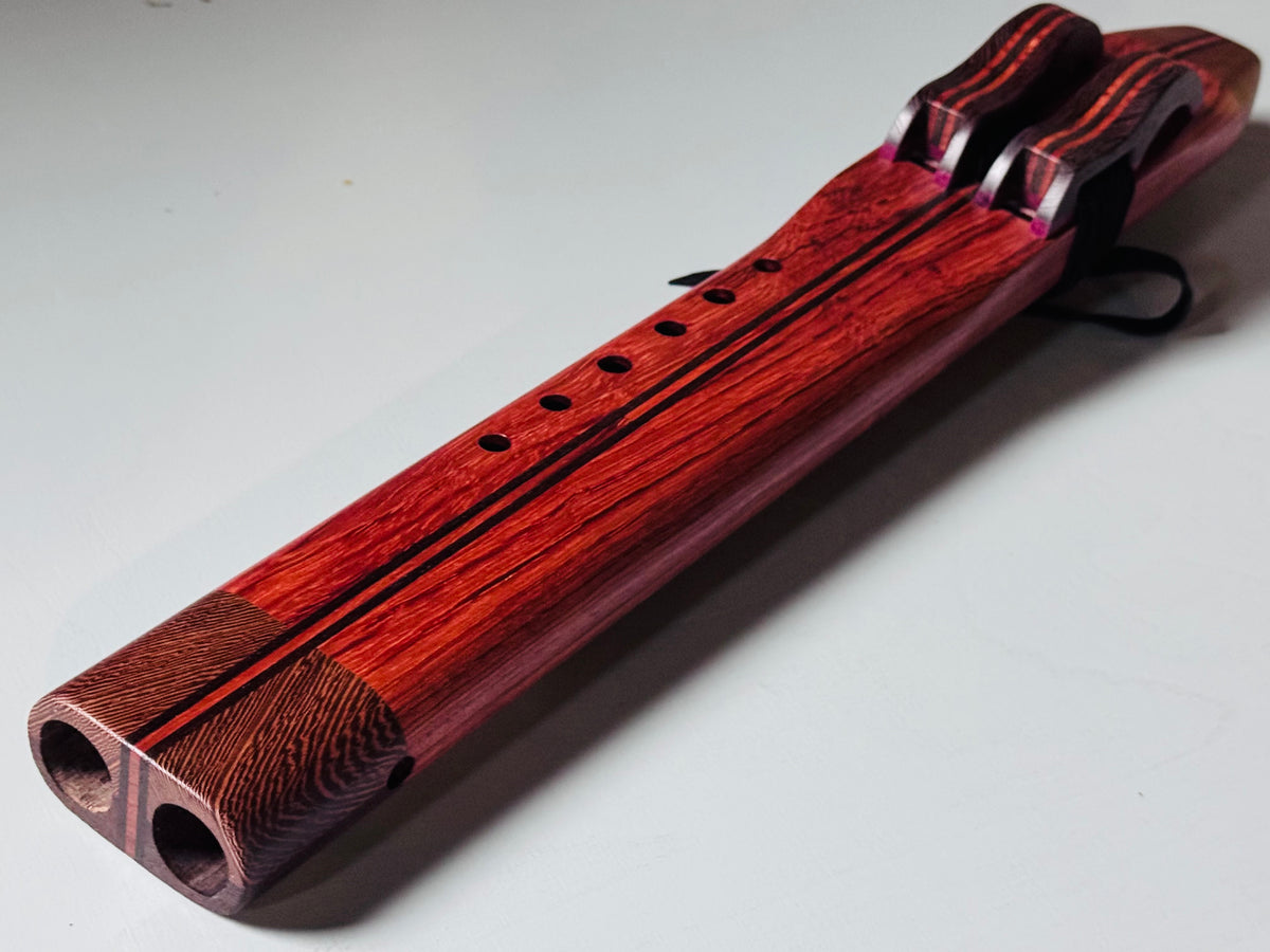Native American style double flute Jatoba A 440Hz