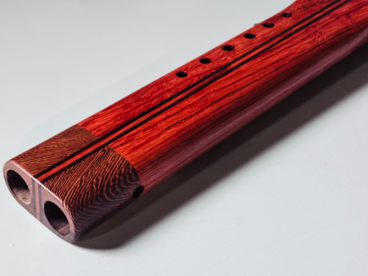 Native American style double flute Jatoba A 440Hz