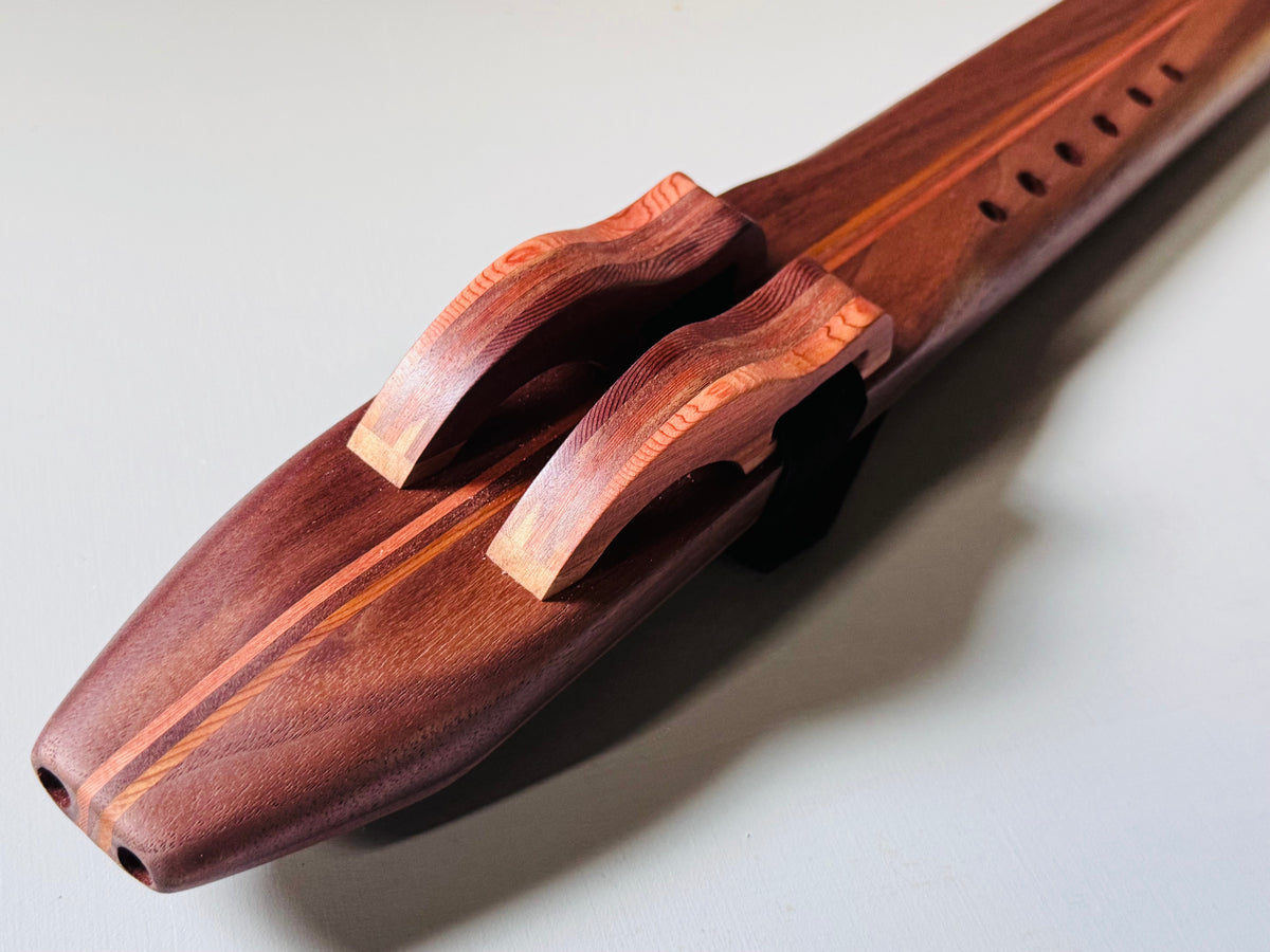 Native American style double flute Walnut A 440Hz
