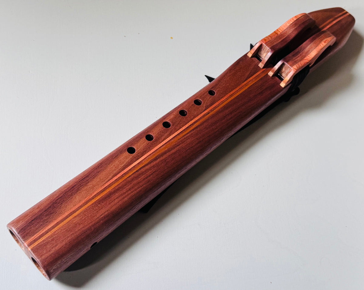 Native American style double flute Walnut A 440Hz