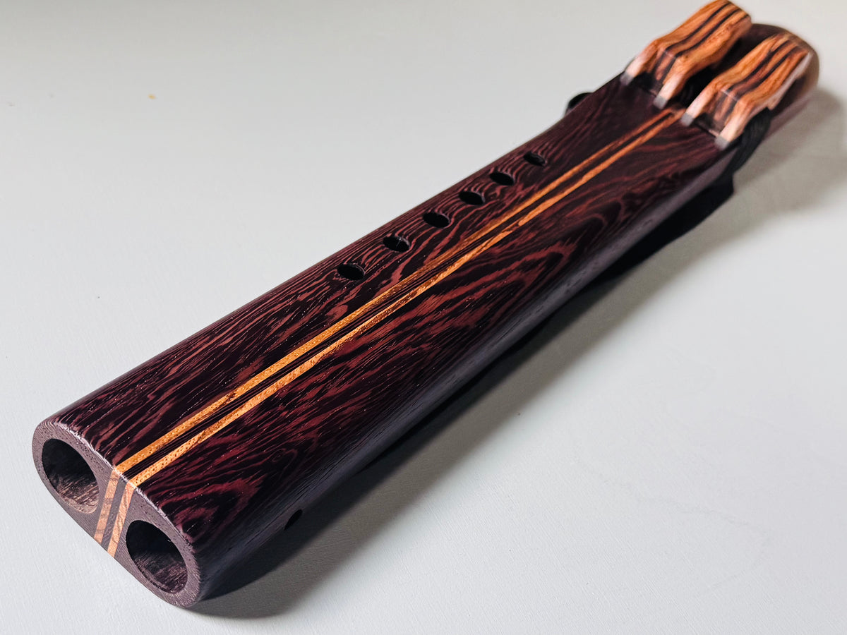 Native American style double flute Wenge A 432Hz