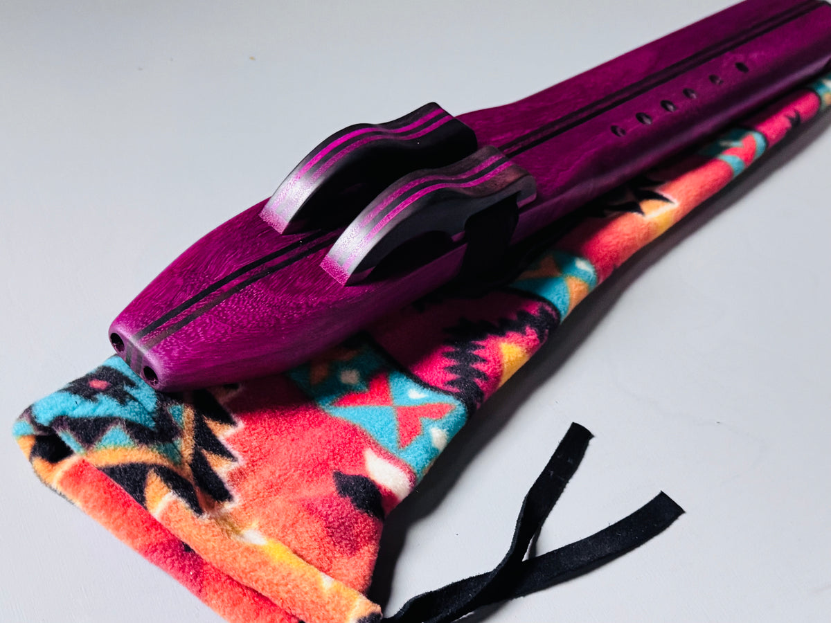 Native American style double flute Purple heart A 432Hz
