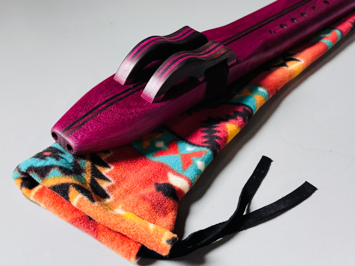 Native American style double flute Purple heart A 432Hz