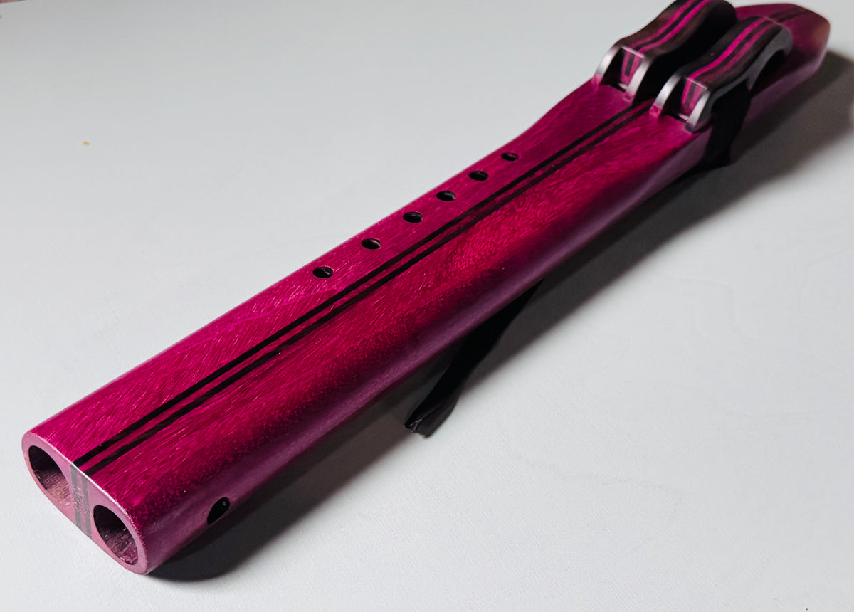 Native American style double flute Purple heart A 432Hz