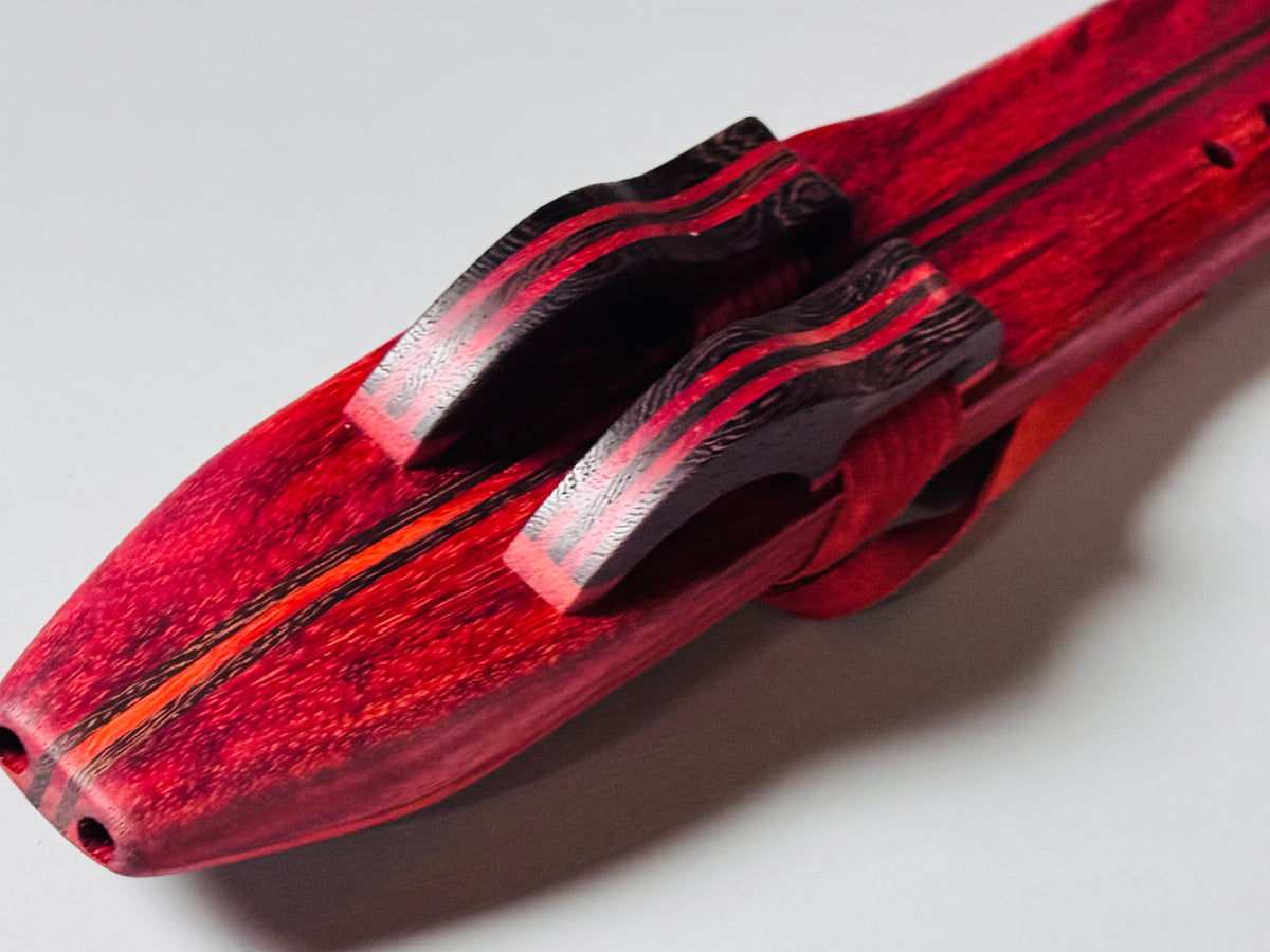 Native American style double flute Red padouk G 440Hz