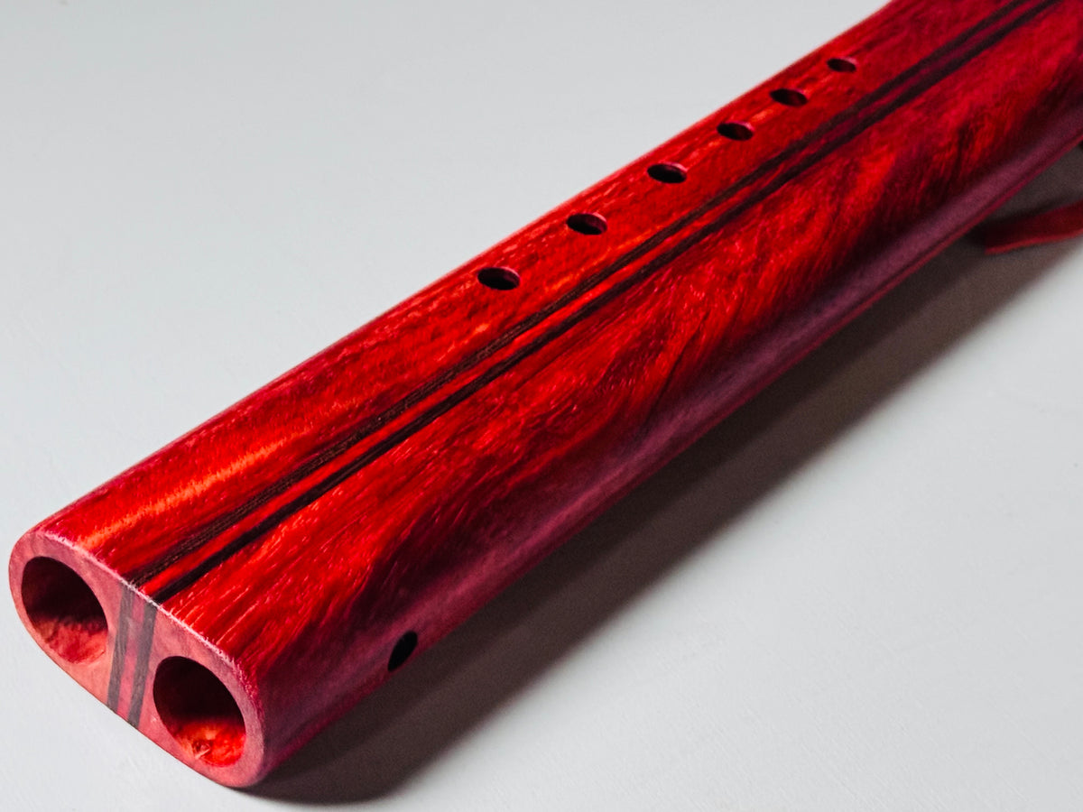 Native American style double flute Red padouk G 440Hz