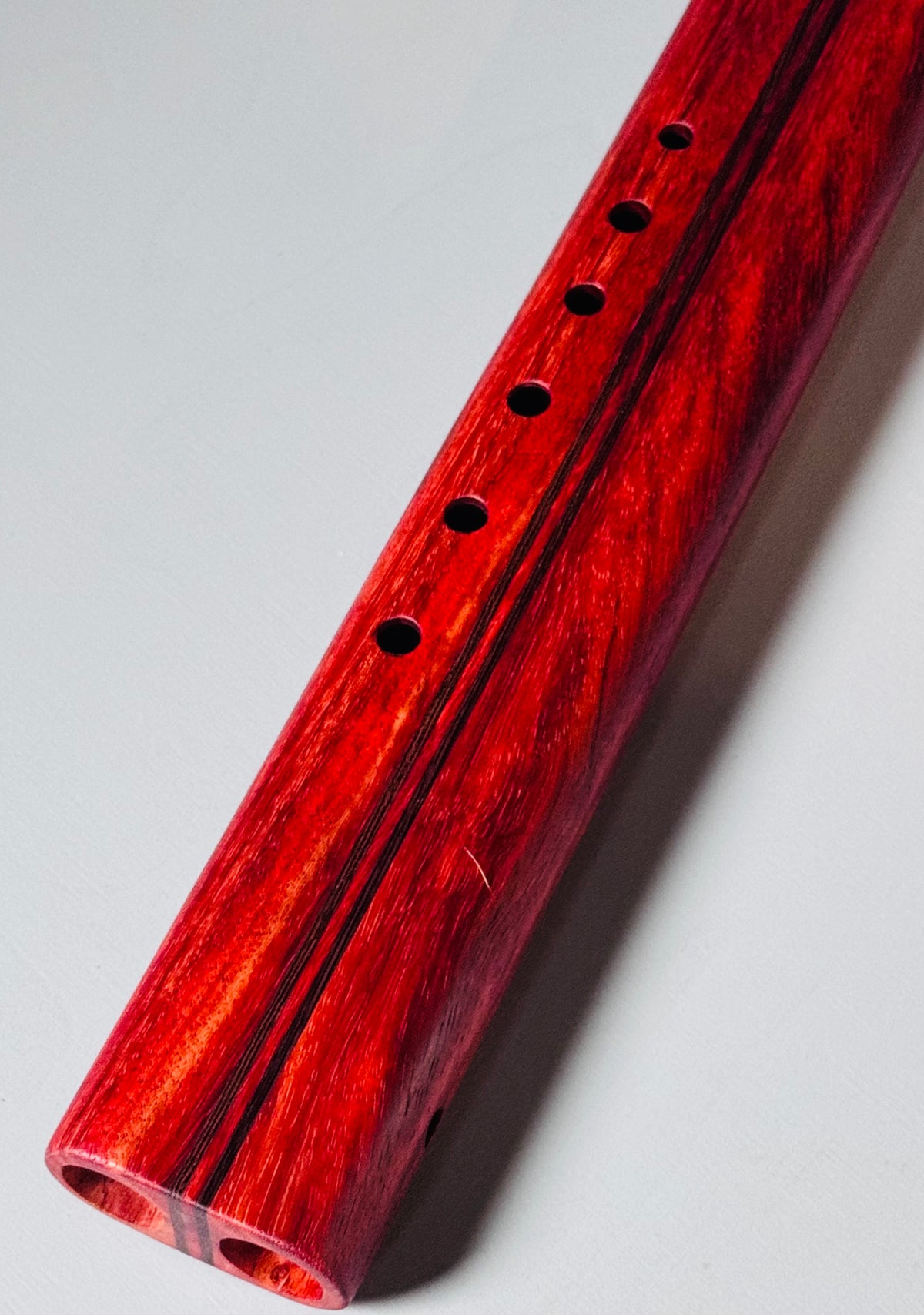 Native American style double flute Red padouk G 440Hz