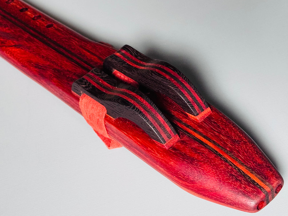 Native American style double flute Red padouk G 440Hz