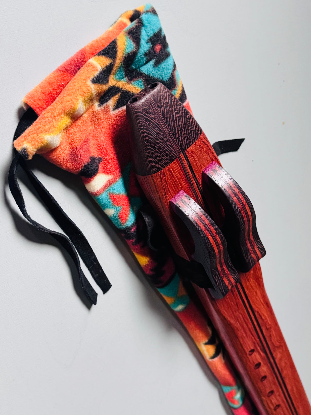Native American style double flute Bubinga G 440Hz