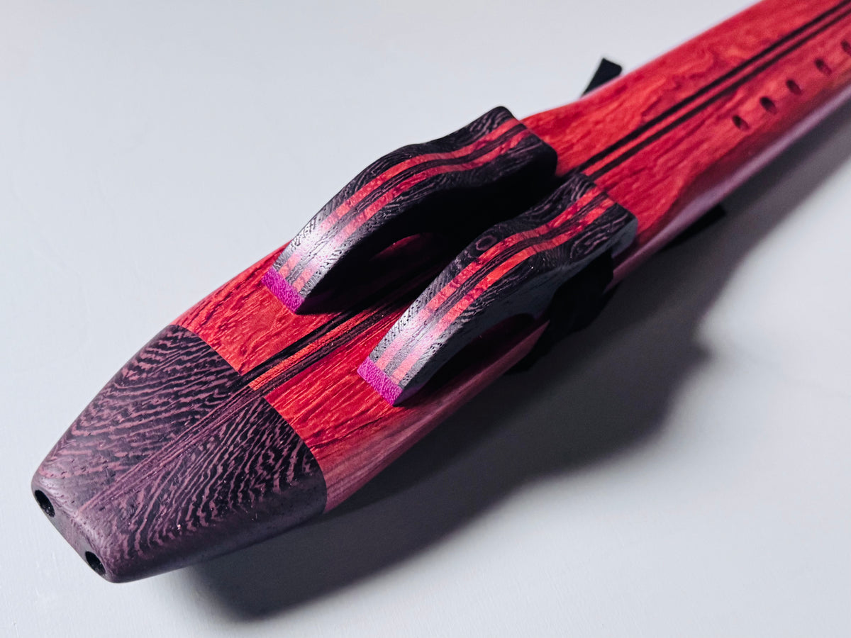 Native American style double flute Bubinga G 440Hz