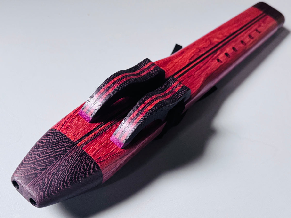 Native American style double flute Bubinga G 440Hz