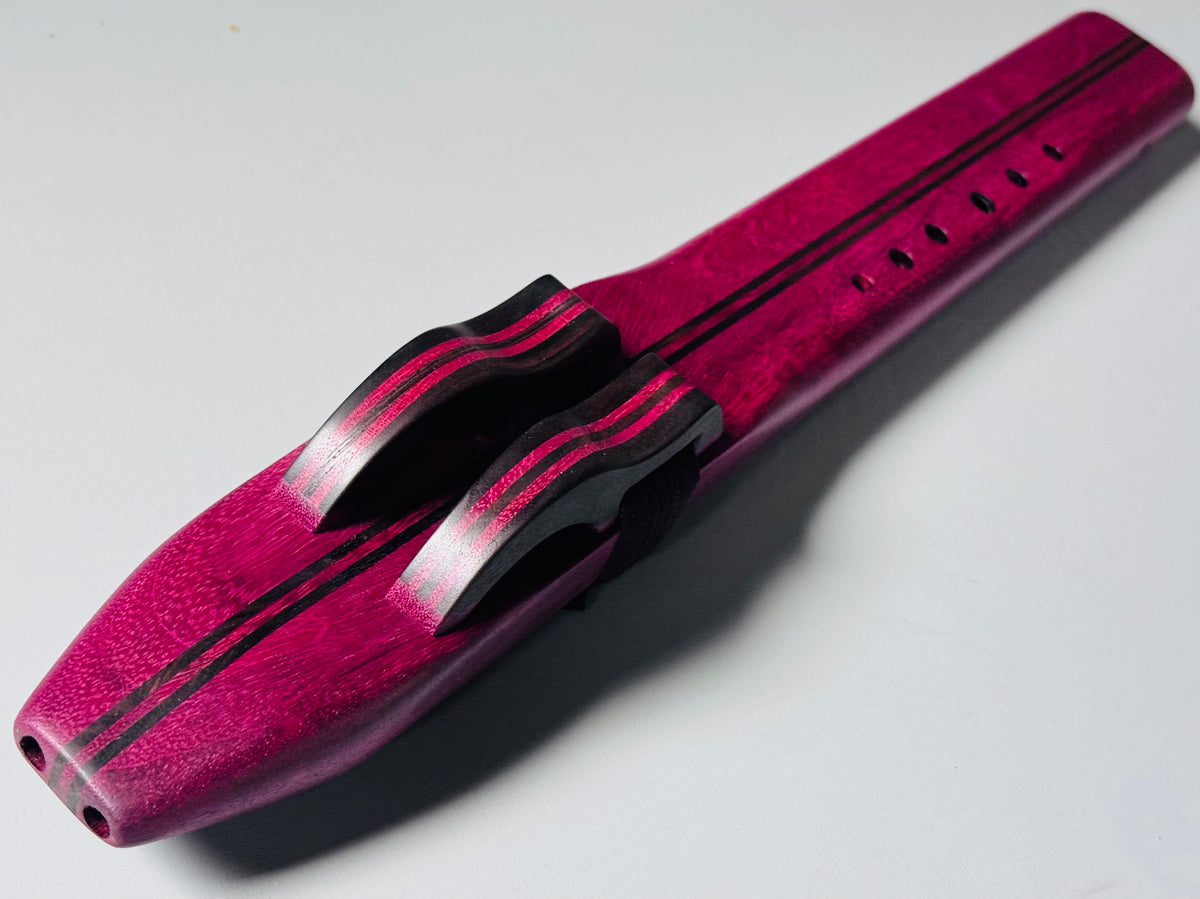 Native American style double flute Purple heart G 440Hz