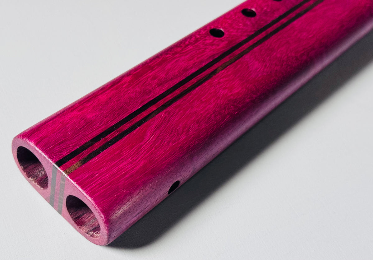 Native American style double flute Purple heart G 440Hz