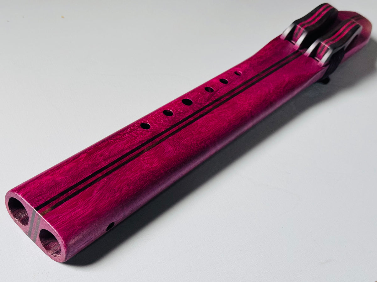Native American style double flute Purple heart G 440Hz