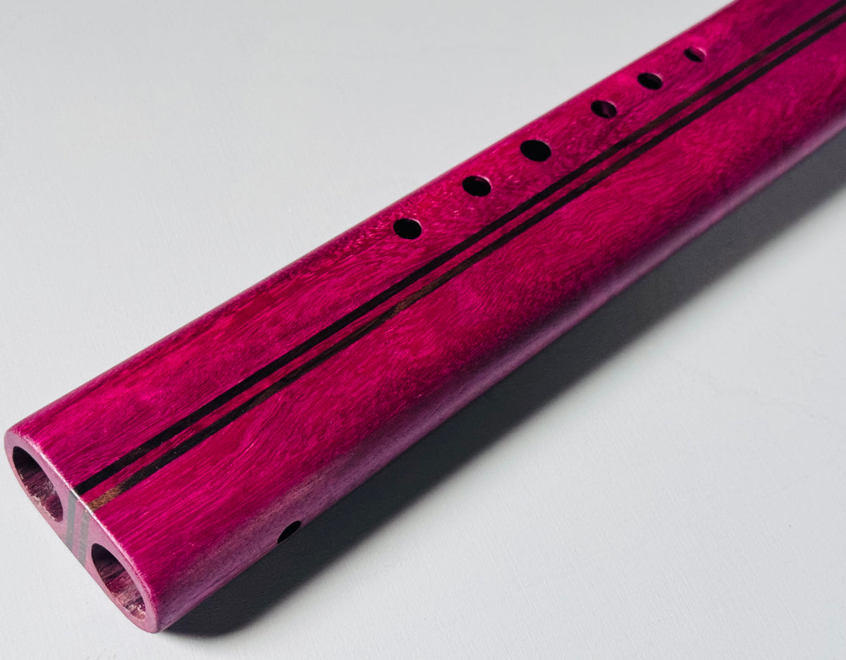 Native American style double flute Purple heart G 440Hz