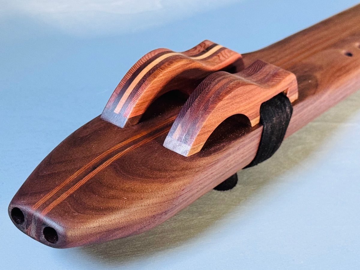 Native American style double flute Walnut G 432Hz
