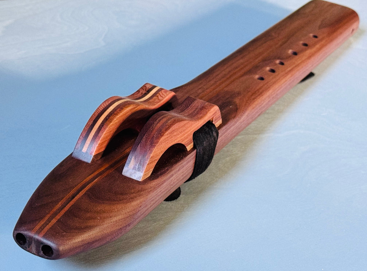 Native American style double flute Walnut G 432Hz