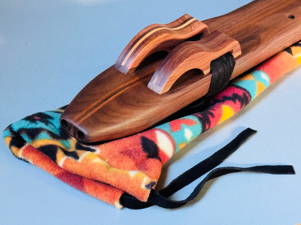 Native American style double flute Walnut G 432Hz