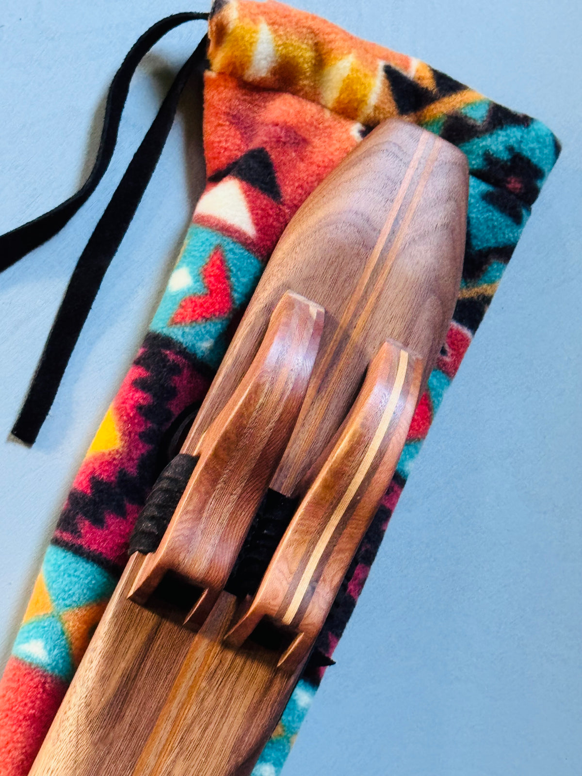 Native American style double flute Walnut G 432Hz