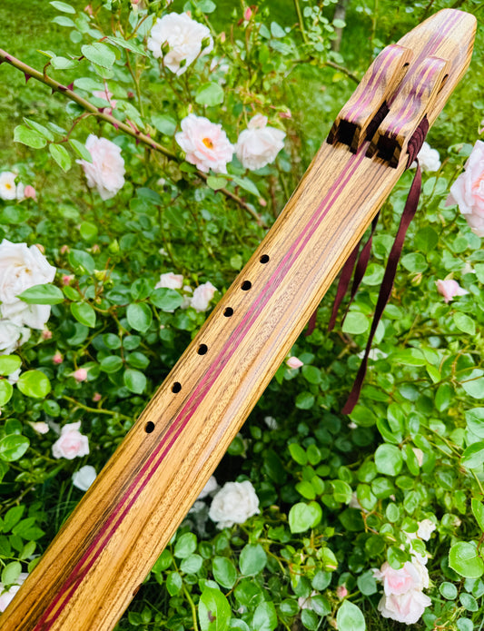 Native Americans double flute Zebra F# 440Hz