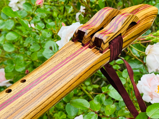 Native Americans double flute Zebra F# 440Hz