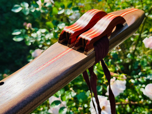Native Americans double flute Walnut F# 440Hz