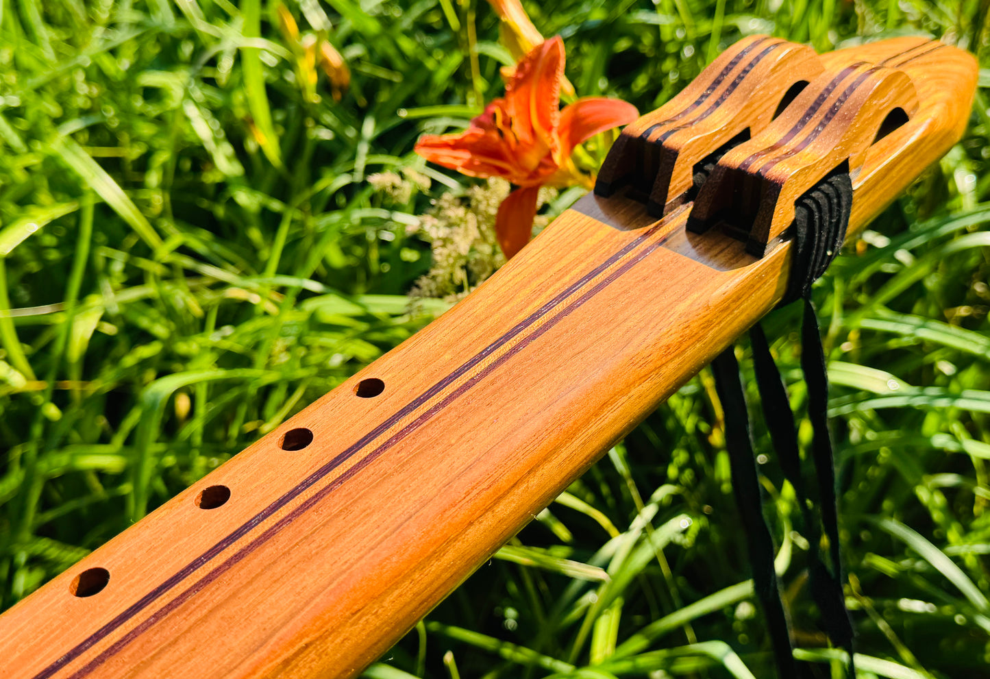 Native Americans double flute Jatoba F# 440Hz