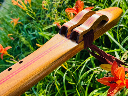 Native Americans double flute Ironwood F# 440Hz