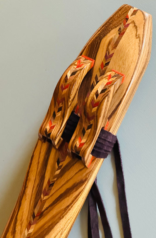 Native Americans double bass flute Zebrano D 440Hz