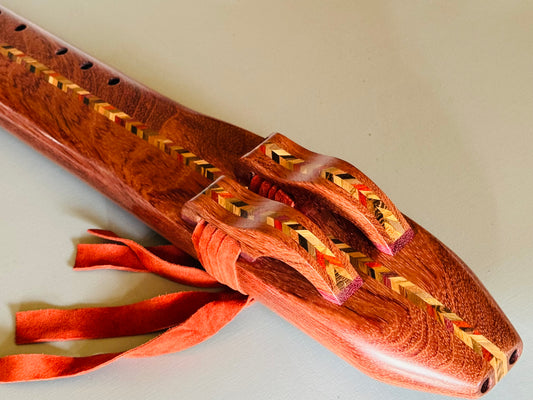 Native Americans double bass flute Bubinga D 440Hz