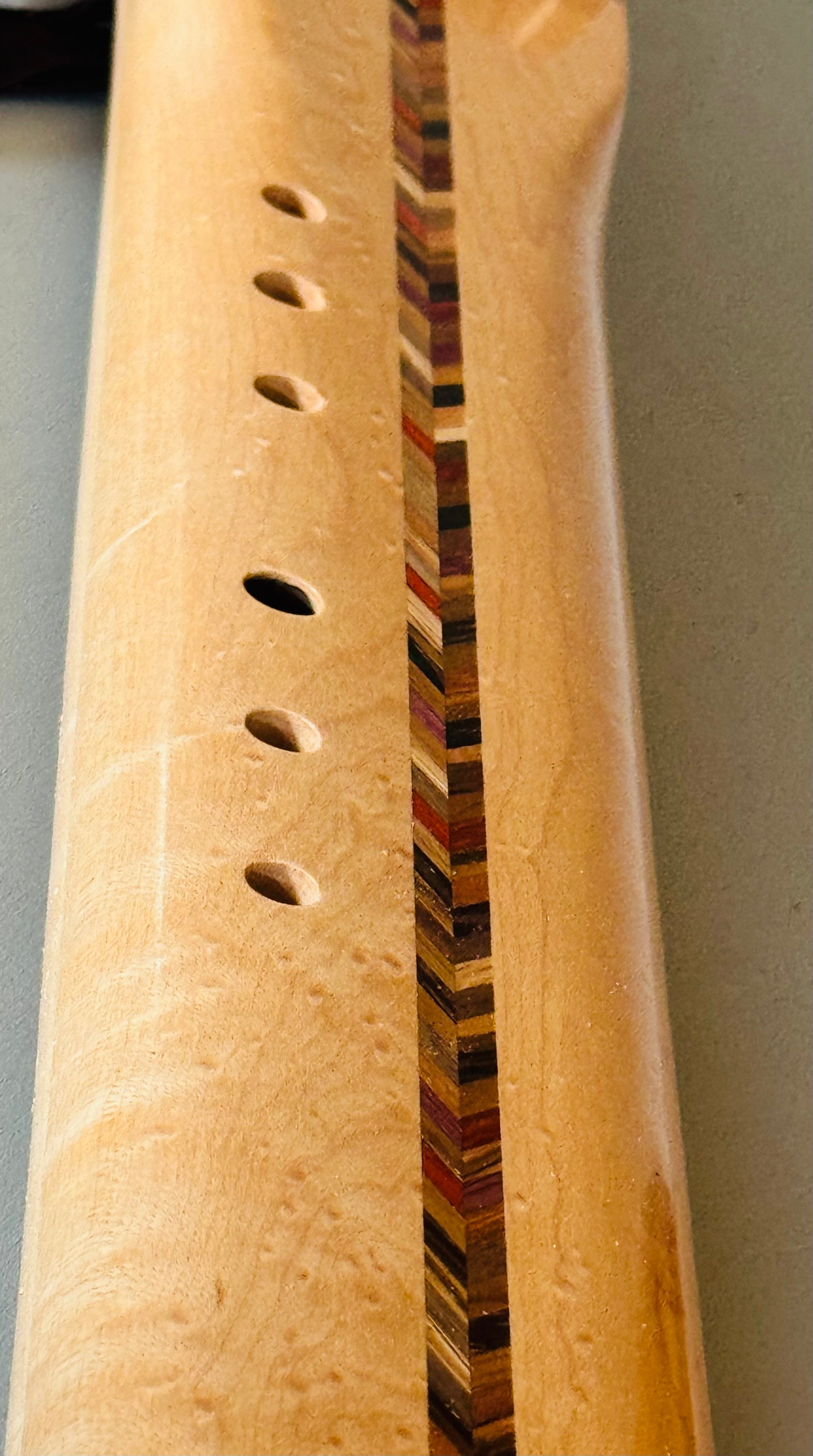 Native Americans double bass flute Birdeyes maple E 440Hz