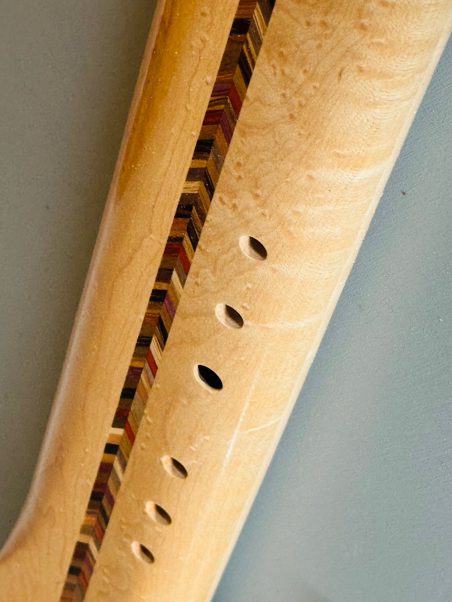 Native Americans double bass flute Birdeyes maple E 440Hz