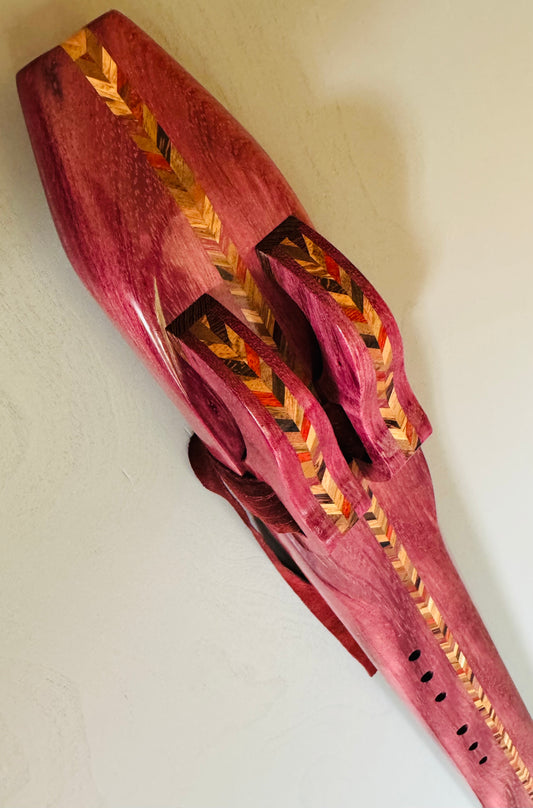 Native Americans double bass flute Purple heart E 440Hz