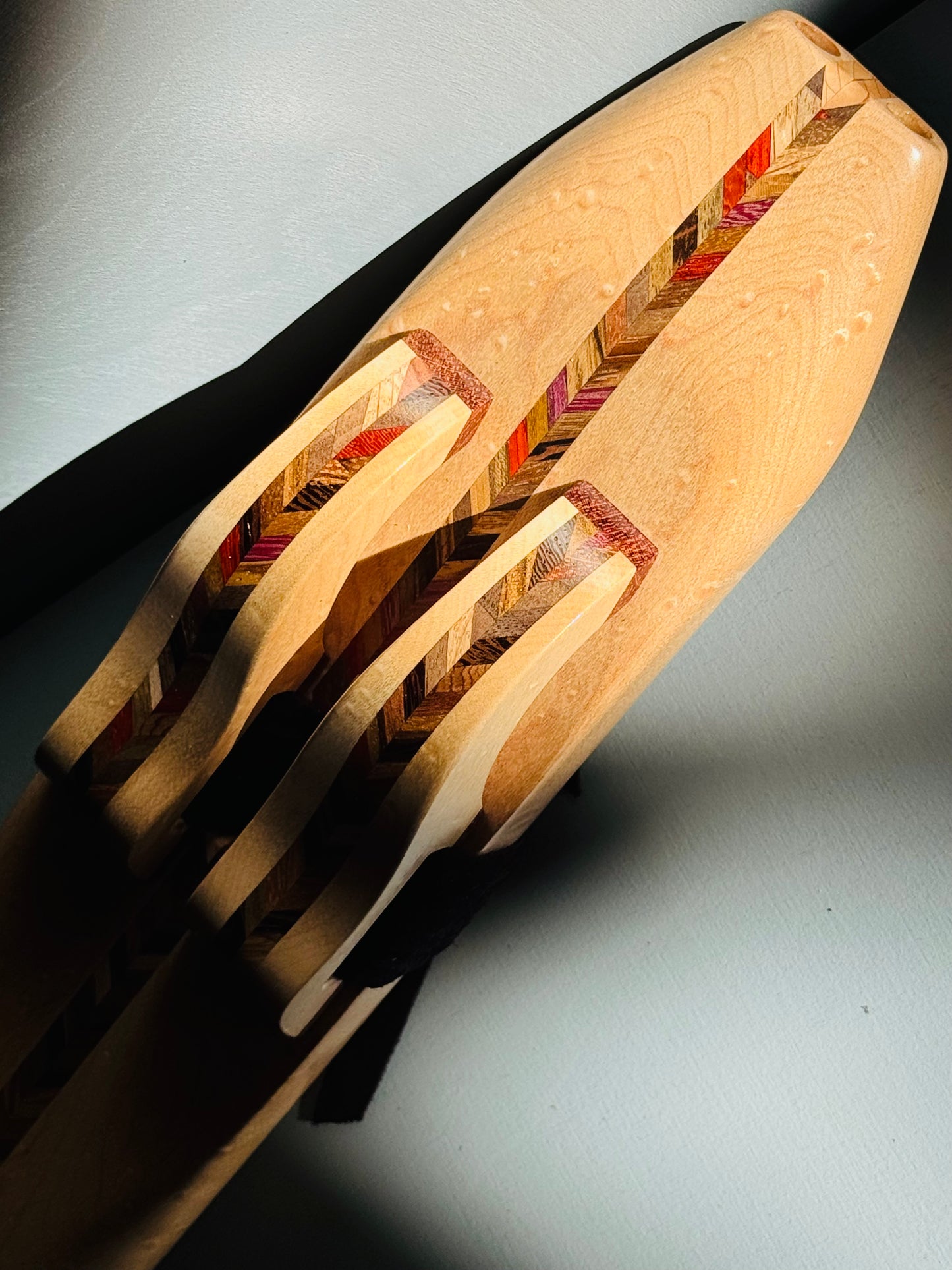 Native Americans double bass flute Birdeyes maple E 440Hz