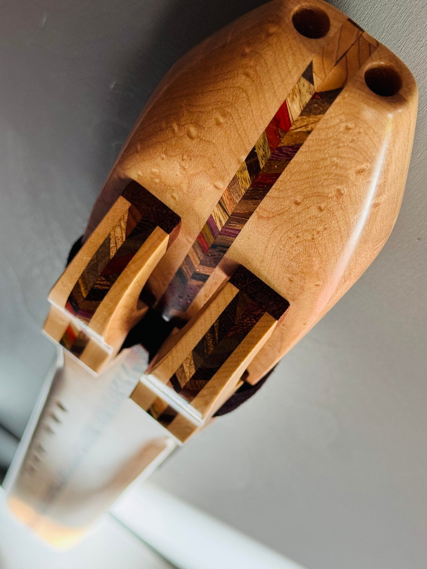 Native Americans double bass flute Birdeyes maple E 440Hz