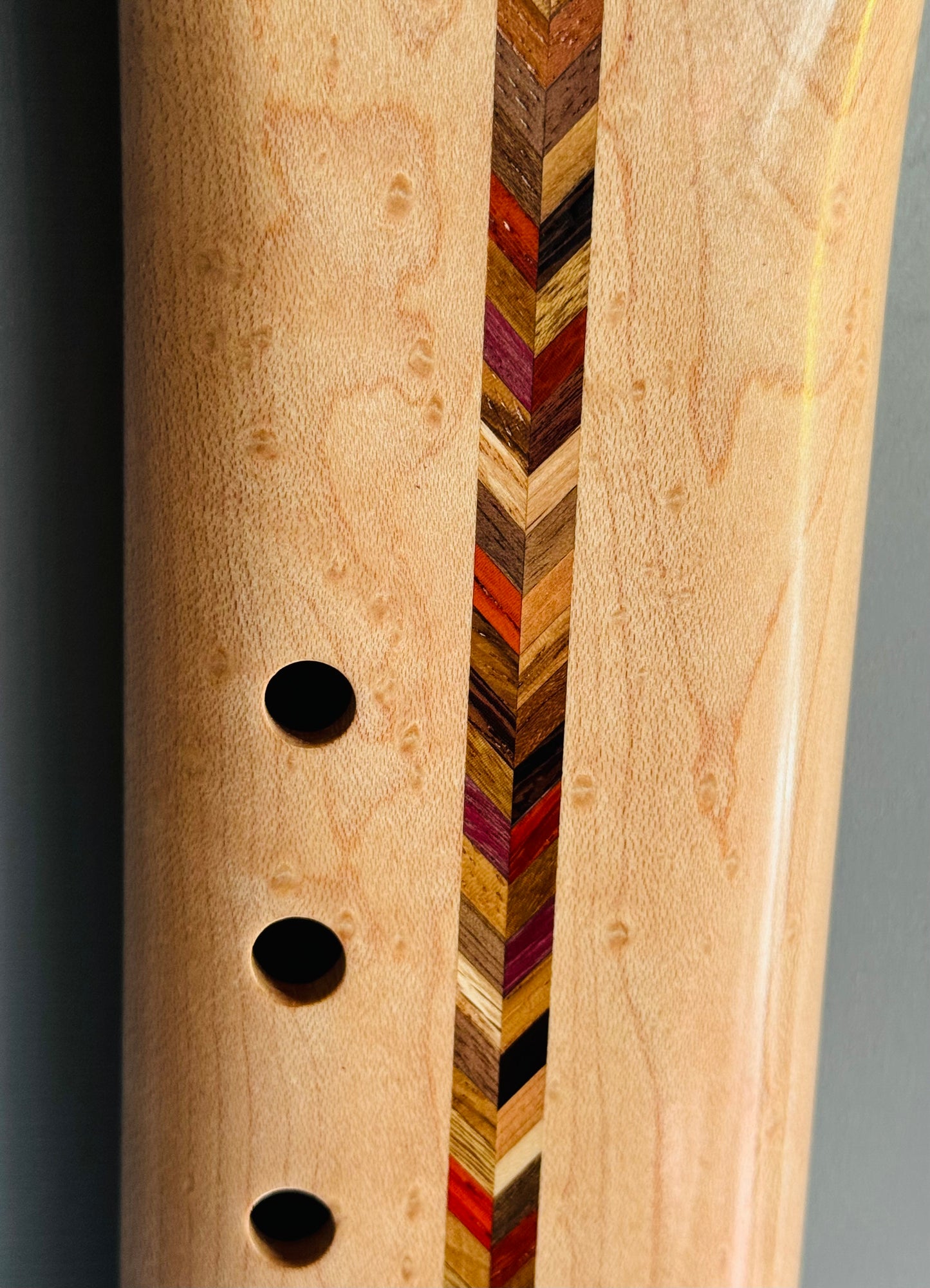 Native Americans double bass flute Birdeyes maple E 440Hz