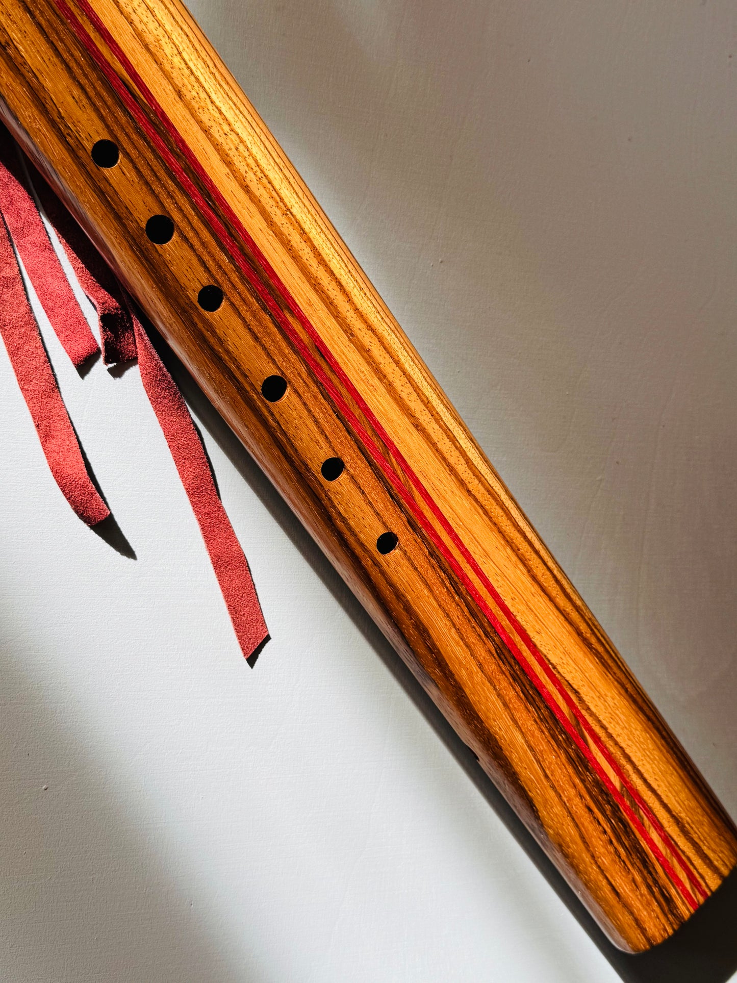 Native American style double flute Zebrano F# 440Hz