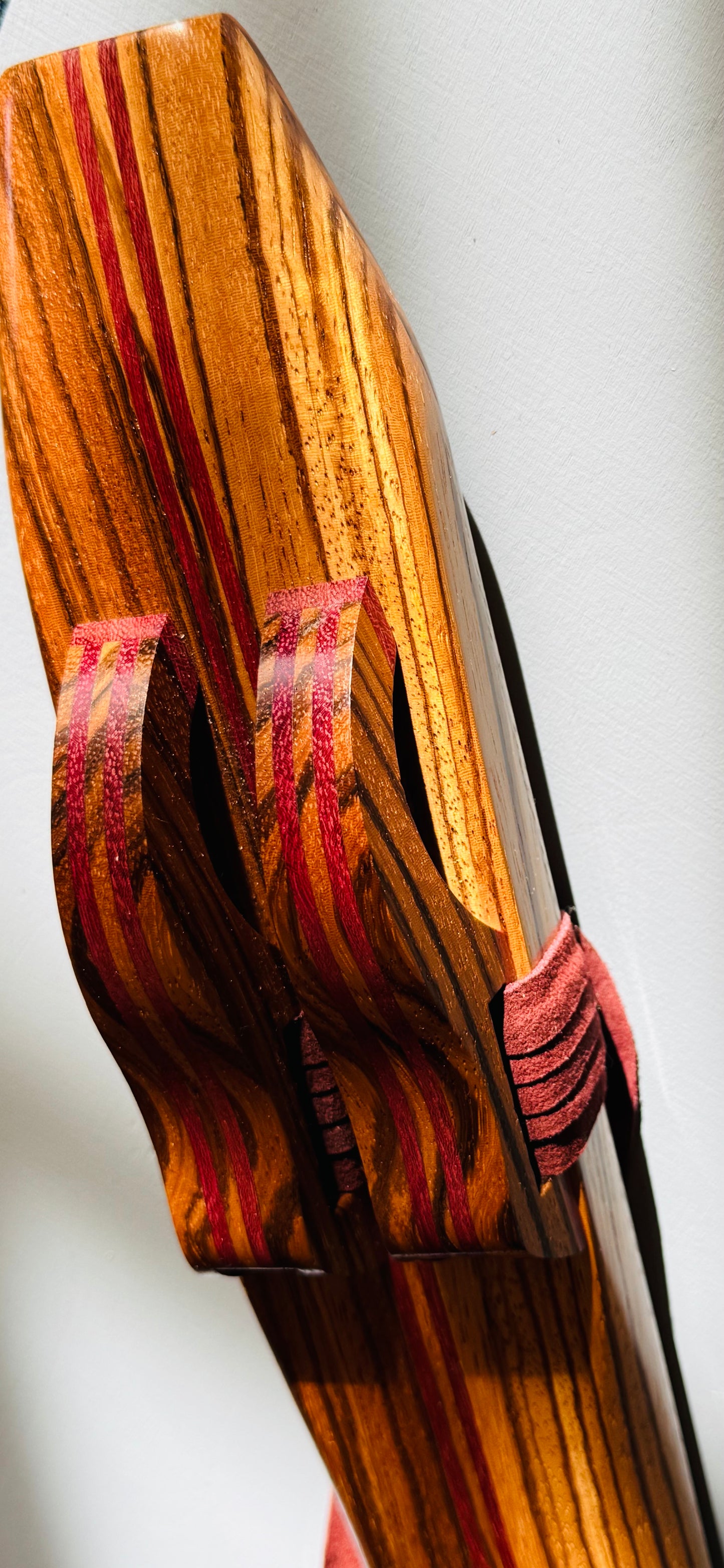 Native American style double flute Zebrano F# 440Hz