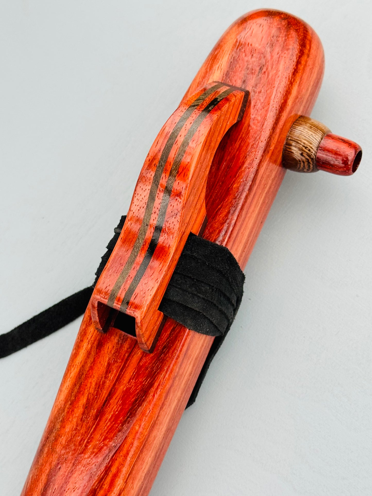 Native American bass flute Red padauk Low F# 440Hz for LEFT hand