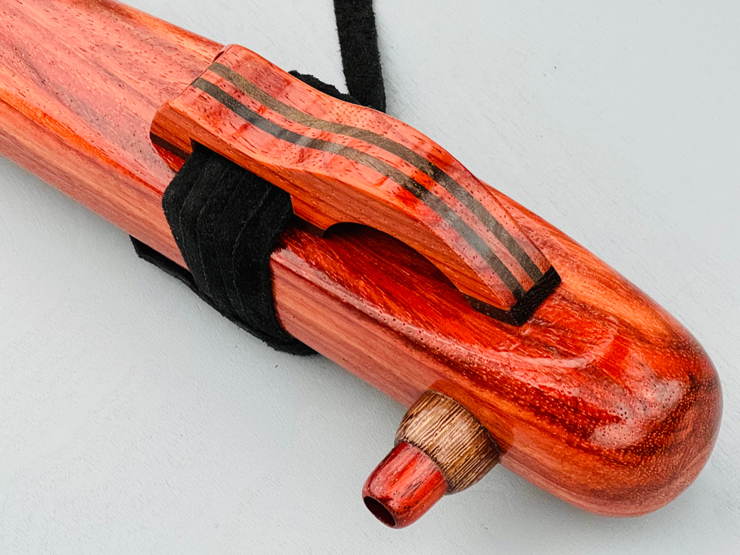 Native American bass flute Red padauk Low F# 440Hz for LEFT hand