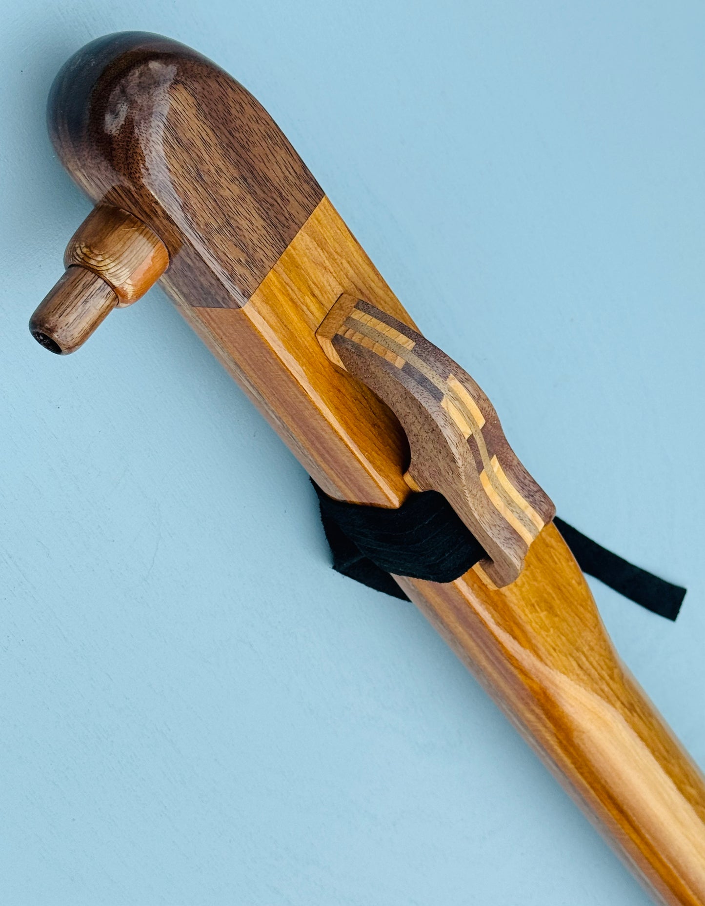 Native American style bass flute Cedar&walnut A 432Hz