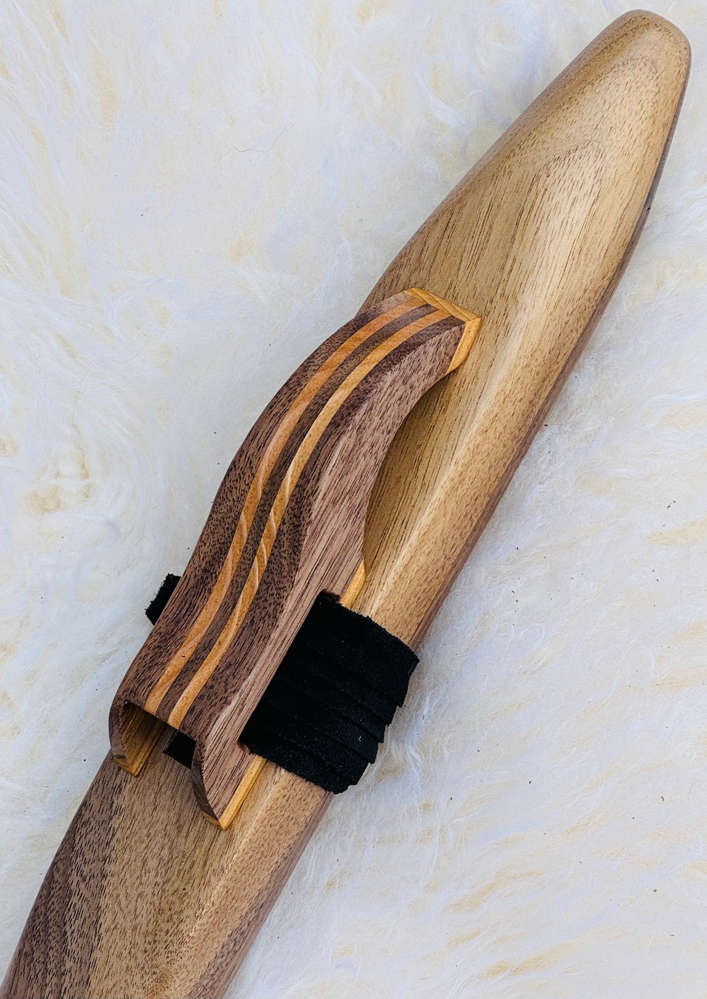 Native American style bass flute Walnut D 440Hz