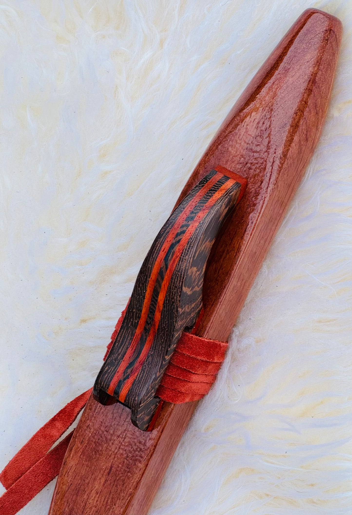 Native American style bass flute Bubinga D 440Hz