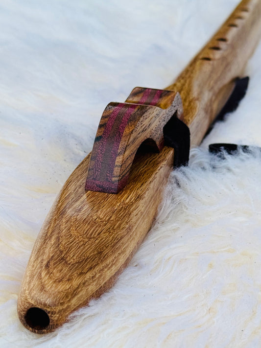 Native American style bass flute Oak D 432Hz