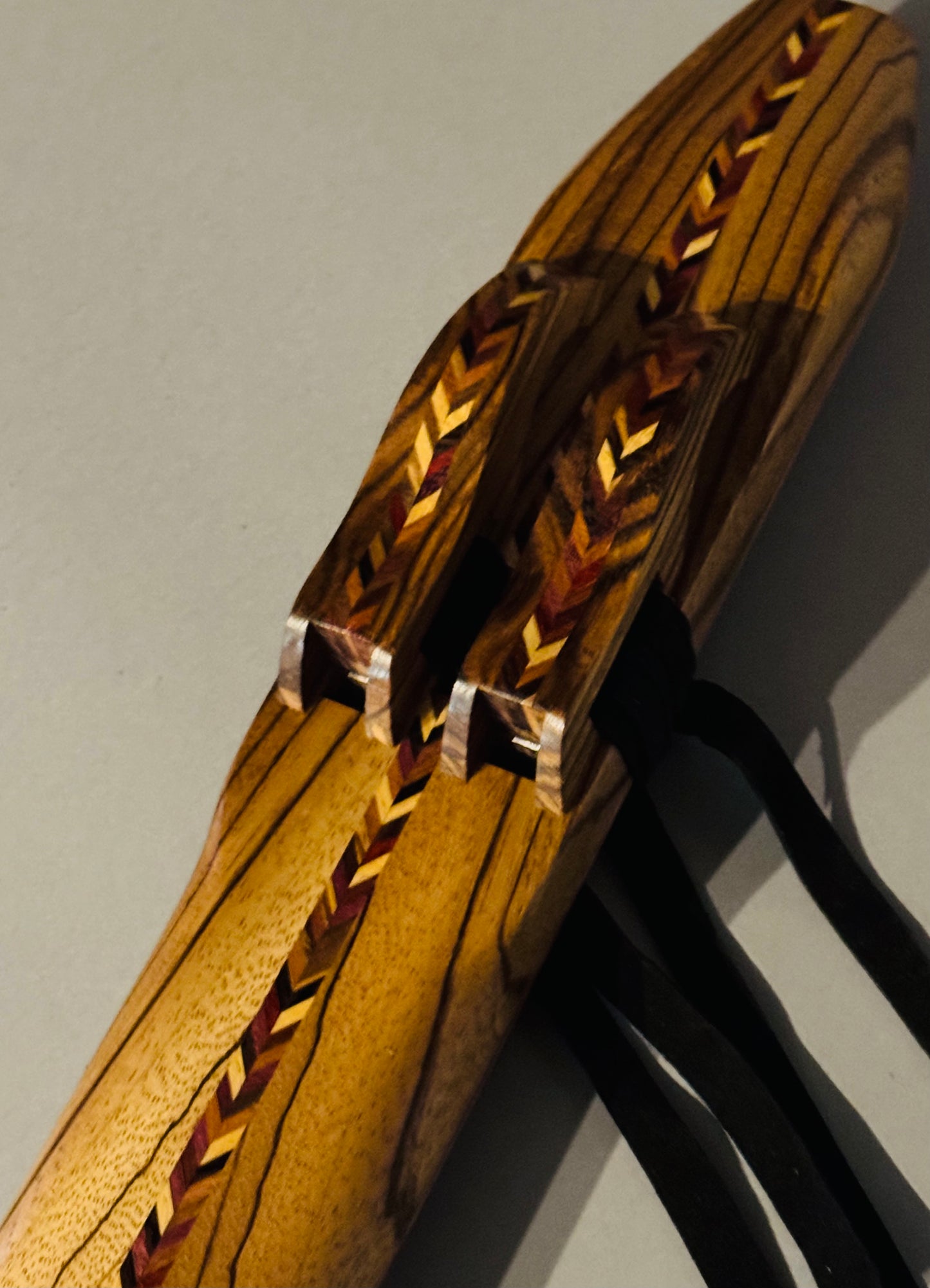 Native Americans Double bass flute Zebra wood D 432Hz