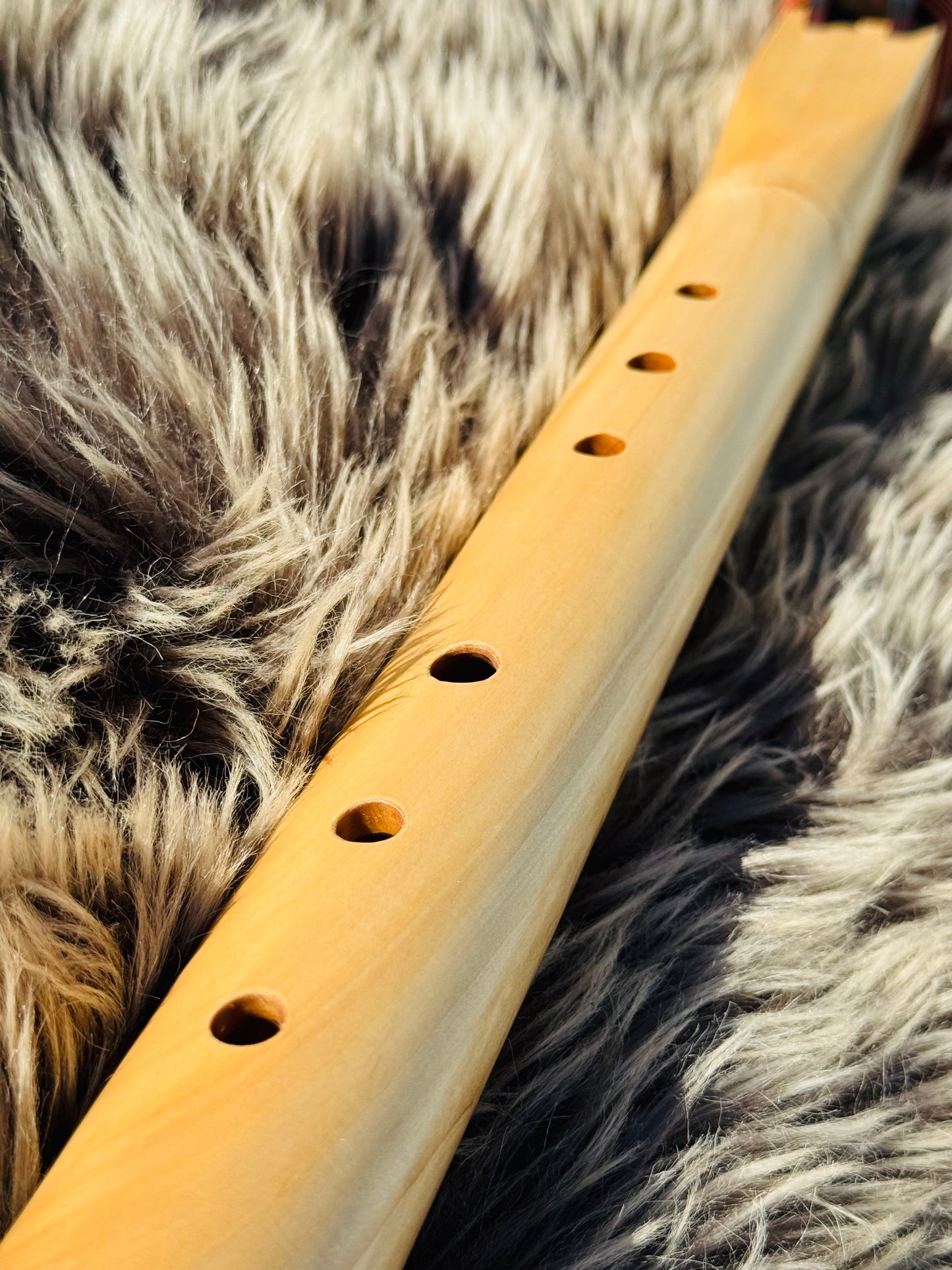 Native American style bass flute Chestnut B 432Hz