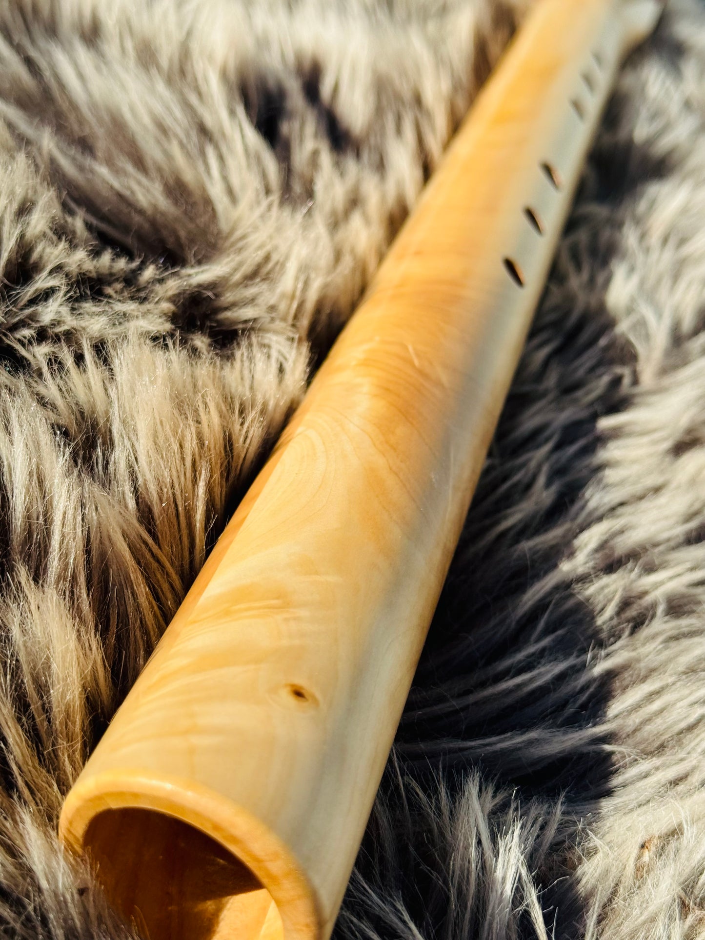 Native American style bass flute Chestnut B 432Hz