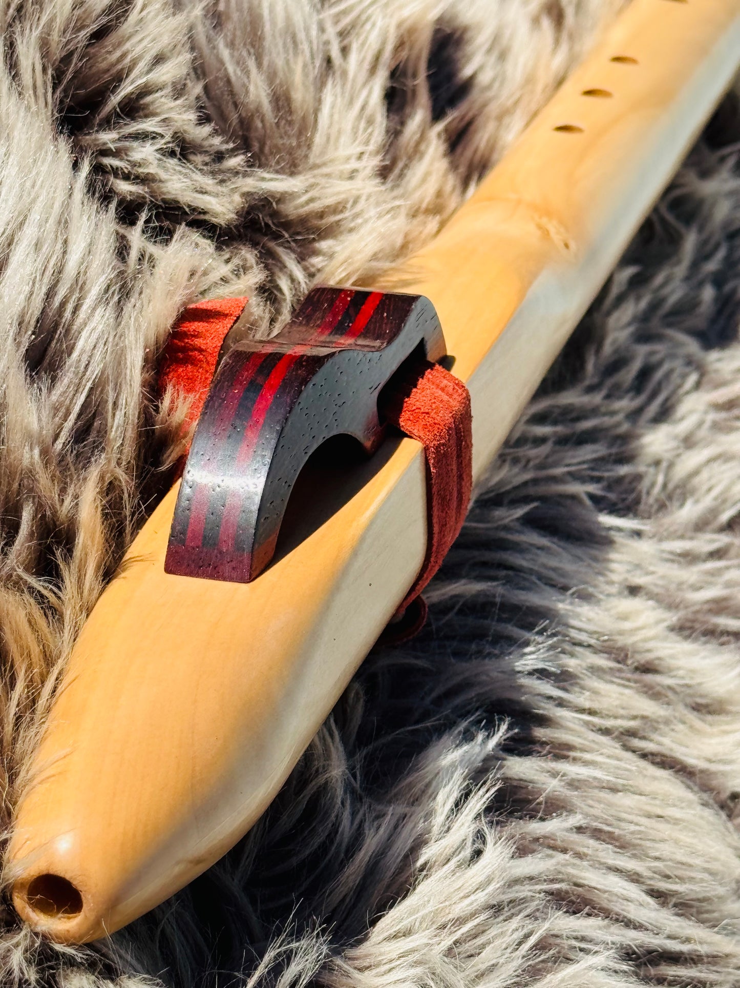 Native American style bass flute Chestnut B 432Hz