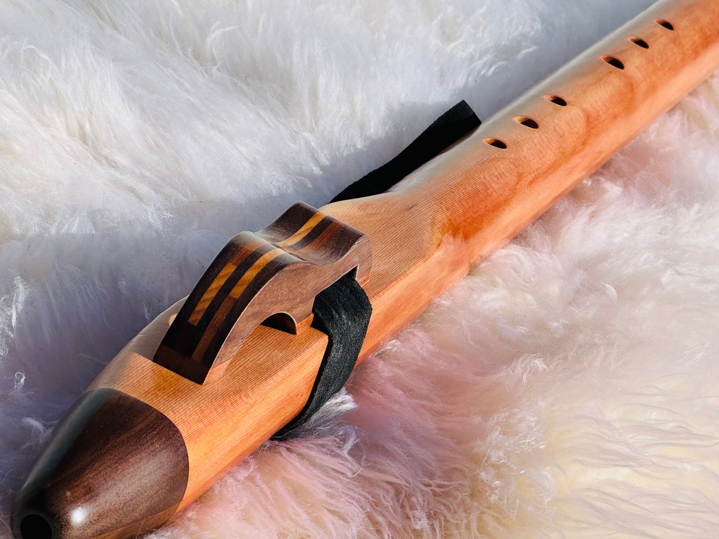 Native American style bass flute Cedar&Walnut B 432Hz